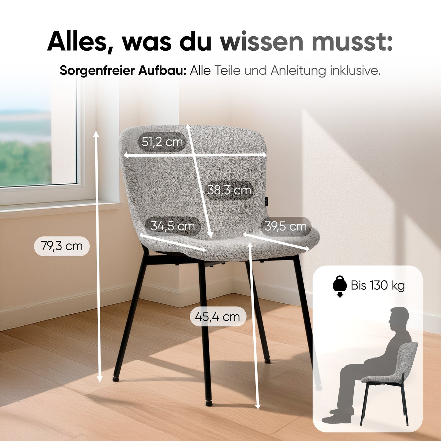 Emilio Largo 4010, Bouclé, Stone Gray