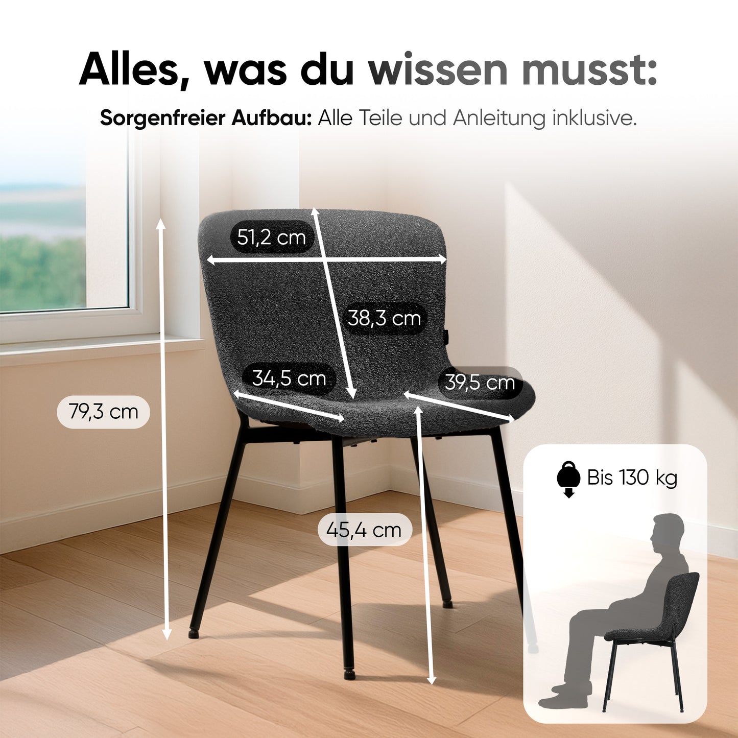 Emilio Largo 4010, Bouclé, Black