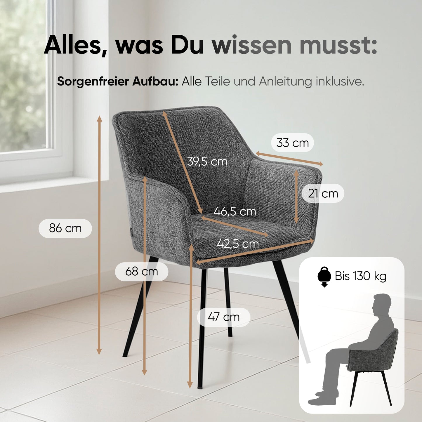 Emilio Largo 3010, Webstoff, Graphit